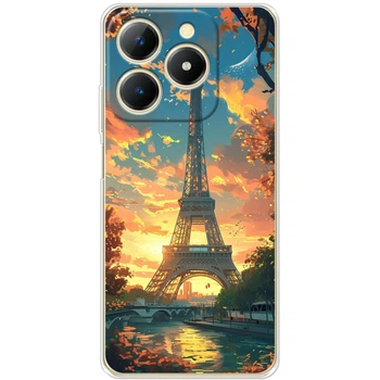 Силиконовый Чехол с Картинкой для Realme C61 Принт (Париж, Эйфелева Башня) (65439-ysm037)