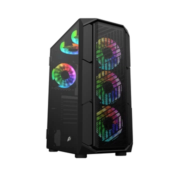 Корпус для ПК 1stPlayer XF BK 4F7 ARGB MidiTower ATX MicroATX MiniITX без блока живлення Black (XFBK4F7)