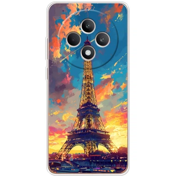Силиконовый Чехол с Картинкой для OPPO Reno 12 F Принт (Париж, Эйфелева Башня) (65435-ysm038)