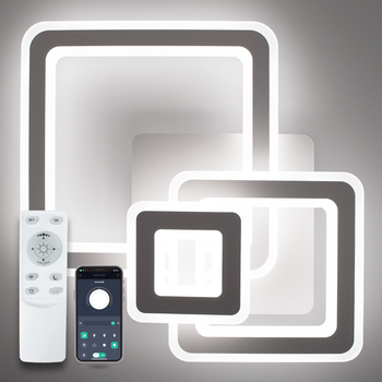 Люстра світлодіодна стельова LUMINARIA TRIPLEX SQUARE 124W S600 White