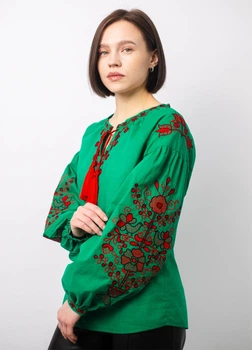 Жіноча вишиванка Narodnyy Butik зелена бавовна 1041.1 44