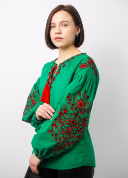 Женская вышиванка Narodnyy Butik зеленый хлопок 1017.1 54