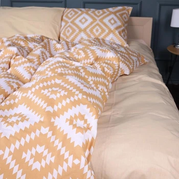 Простынь MirSon Бязь 17-0729 Golden Geo Zebra 150х220 см (2200010822526)