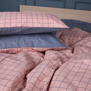 Наволочка MirSon 17-0731 Pink & Gray Plaid Бязь Серо-Розовая 40х40 см (2200010823776)
