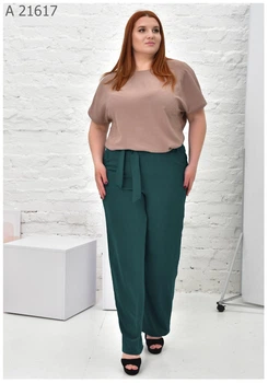 Літній жіночий костюм великого розміру UF-fashion МА-21617 70 зелений