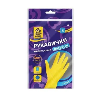 Перчатки хозяйственные Family Home универсальные латексные S 1 шт.