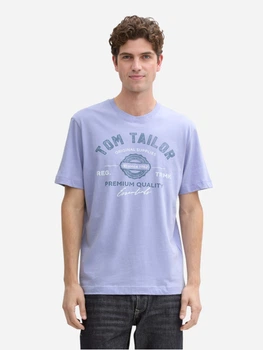 Футболка хлопковая мужская Tom Tailor 1037735-36549 M Голубая с принтом (4068128279544)