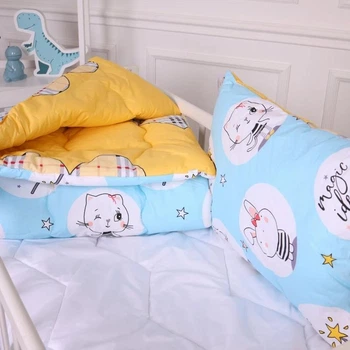 Набір дитячий для сну MirSon Kids Time антиалергенний зимовий 20-0044 Cats and bunnies 140x205 см EcoSilk (2200009666452)