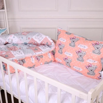 Набір дитячий для сну MirSon Kids Time антиалергенний зимовий 20-0028 Little girl Teddy 140x205 см Бавовна (2200009664229)
