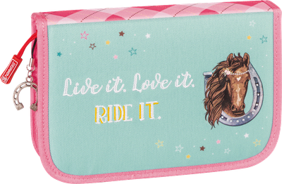 Пенал Brunnen с карандашами Lyra с двумя клапанами Ponylove 19,5 х 13,5 х 3,5 см