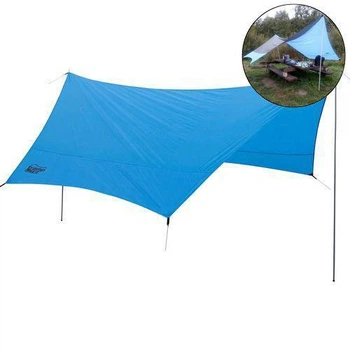 Туристический тент со стойками +оттяжки Tramp Lite Tent. 4,4х4,4м. Синий. Тент от дождя и солнца TLT-036
