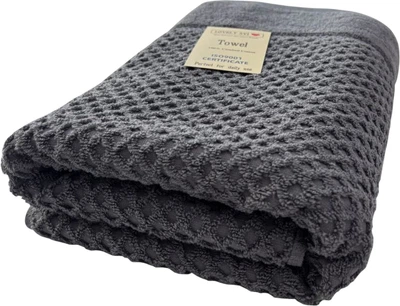 Полотенце жаккардовое Lovely Svi для ванной гостиниц СПА 70 х 140 см Diamond Grid Серое (6905411241148)