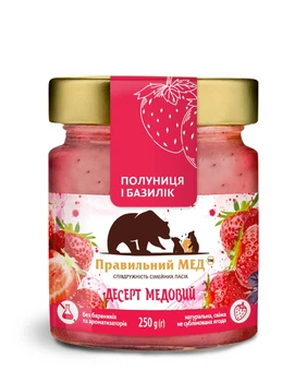 Мед с клубникой и базиликом ТМ Правильный мед с/б 250г