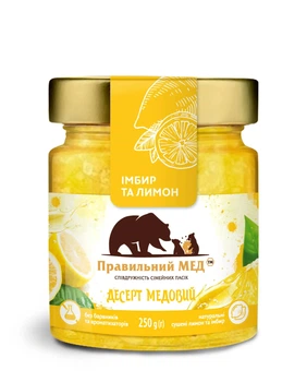 Мед з лимоном і імбиром ТМ Правильний мед с/б 250г