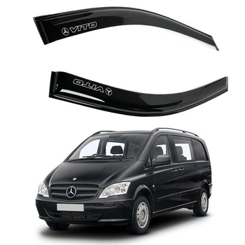 Дефлектори вікон вітровики Mercedes Vito 2003-2015 W639 Широкі 10 см Скотч 3M Voron Glass