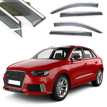 Дефлектори вікон вітровики Benke для Audi Q3 (F3) 2019- Молдинг Нержавіюча сталь 3D (BADQ31923-W/S)