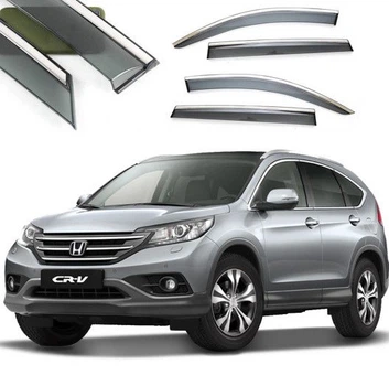 Дефлектори вікон вітровики Benke для Honda CR-V 2012-2016 Скотч 3M Хром Молдинг Із Нержавіючої Сталі 3D