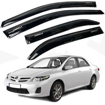 Дефлектори вікон вітровики Acrylic для Toyota Corolla (E140 - E150) 2007-2014 Гнучки