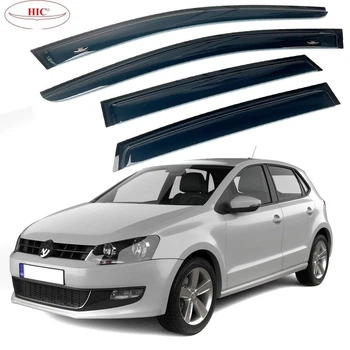 Дефлектори вікон вітровики HIC для Volkswagen Polo V 2009-2017 Хечбек (VW37)