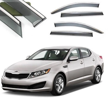 Дефлектори вікон вітровики Benke для Kia Optima TF 2010-2015 Хром Молдинг Із Нержавіючої Сталі 3D