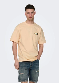 Футболка ONLY&SONS персиковий з принтом TZABL105 L
