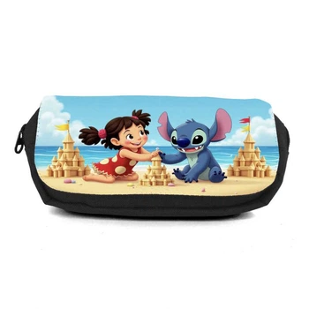 Шкільний пенал Ліло та Стіч органайзер універсальний (Lilo & Stitch - 006) чорний