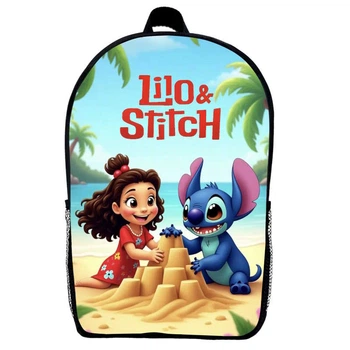 Рюкзак шкільний Ліло та Стіч (School Gear bag Lilo & Stitch 03) чорний, 39 х 27 х 14 см