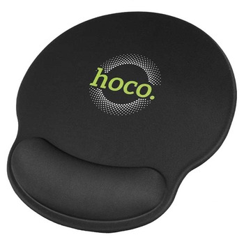 Коврик для мышки Hoco GM30 размер 23x21.5см с поддержкой запястья, черный (GM30)