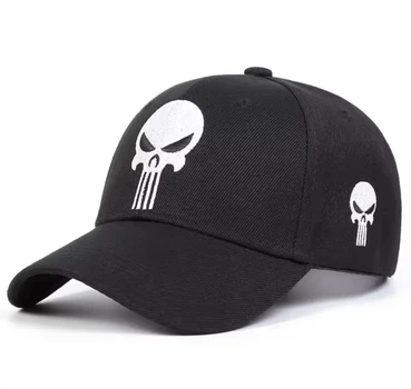 Кепка бейсболка Punisher взрослая мужская женская вышивка череп черная (111825)