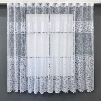 Коротка тюль, висотою 1,6м., жакард. Колір білий. Код 1527т