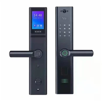 Умный дверной замок с камерой кодовым замком Wi-Fi с отпечатком пальца и ключ-картой алюминиевый сплав (KHS-8028L)