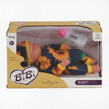 Пупс Baby Doll, 29 см, силиконовый, памперс, бутылочка. Multicolor (149102)