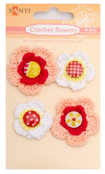Набір брадсів в'язані квіти Santi Яскраві 952616 4 шт