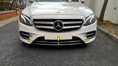 Mercedes E-Class W213 (2016-2020) хромированная накладка на передний бампер из нержавеющей стали