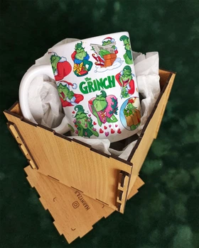 Чашка Marmyza Гринч Grinch "Стикеры" - Цилиндр - 330 мл