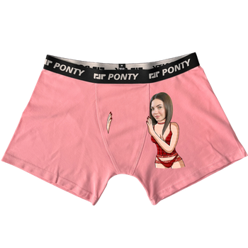 Чоловічі труси Ponty Shop з вашим фото "Сексі" M Рожеві