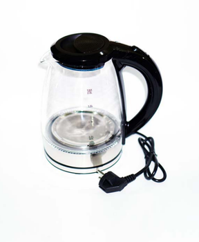 Электрический чайник Masterberg NAC-006 2 л стеклянный с LED-подсветкой автоматическим отключением индикатором уровня воды прозрачный электрочайник мощный 1800 Вт