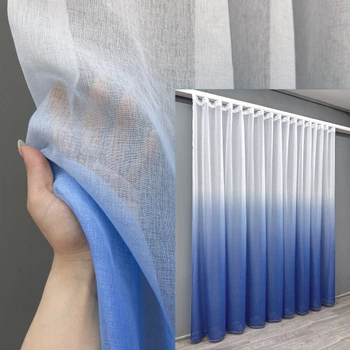 Тюль VR-Textil 508т Омбре батист Блакитний з білим 400х260 см (40-659)