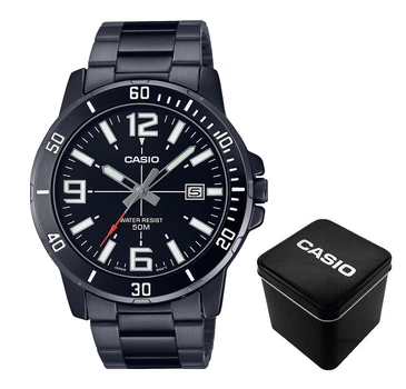 Мужские часы Casio MTP-VD01B-1B Черные ( AT1141-0116 )