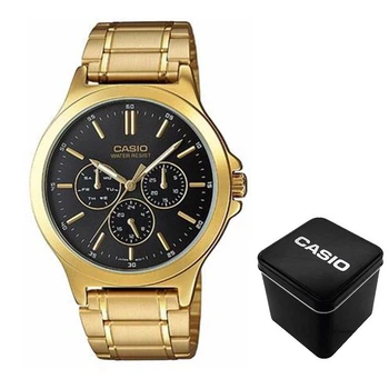 Мужские часы Casio MTP-V300G-1A черные 50 м
