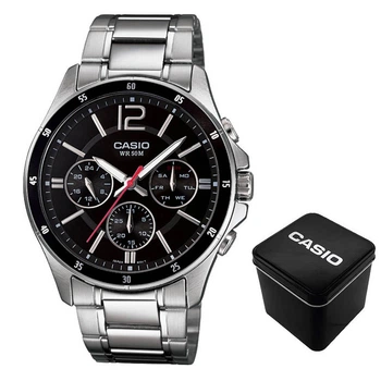 Мужские часы Casio MTP-1374D-1A Серебристые ( AT1141-0315 )