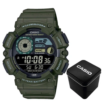 Мужские часы Casio WS-1500H-3B Зеленый ( AT1141-0342 )