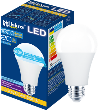 Лампа світлодіодна LED A65 20W 6500K E27 ТМ "Іскра"