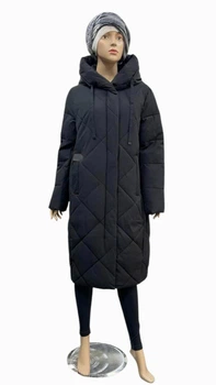 Жіночий пуховик Towmy подовжений стьобаний з капюшоном TM-BE-9925 56 чорний