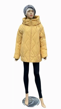 Куртка зимова жіноча Towmy коротка батальна TM-BE-9967 58 гірчичний