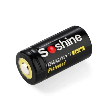 Акумулятор Soshine 16340P (CR123) 700mAh 3,7V з платою захисту
