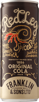 Напій слабоалкогольний газований Franklin & Sons Red Leg Spiced Rum & 1886 Cola 5% 0.25 л (5032678007451)