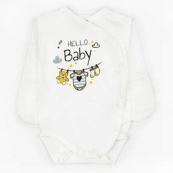 Боди Dexter`s hello baby на лето из ткани кулир 62 см белый