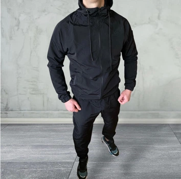 Чоловічий спортивний костюм із плащівки Stone Island XL Чорний (VC-76)