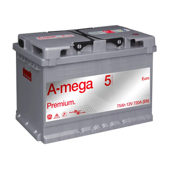 Аккумулятор авто Мегатекс A-mega Premium (M5) 6СТ-75-А3 (прав) euro ТХП 720